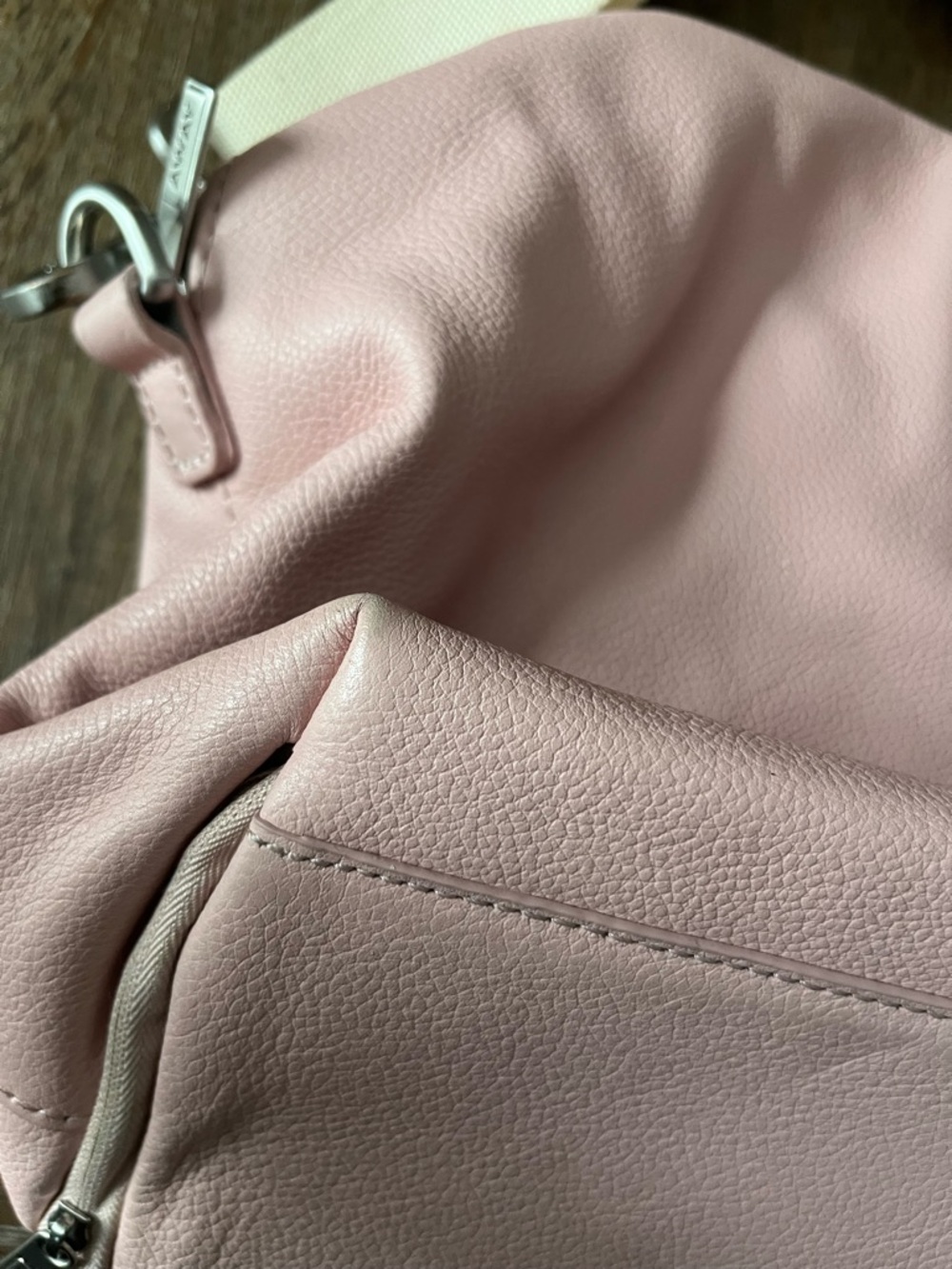 Away Pink Leather Weekender Travel Bag with Removable Strap - Picture 14 of 14